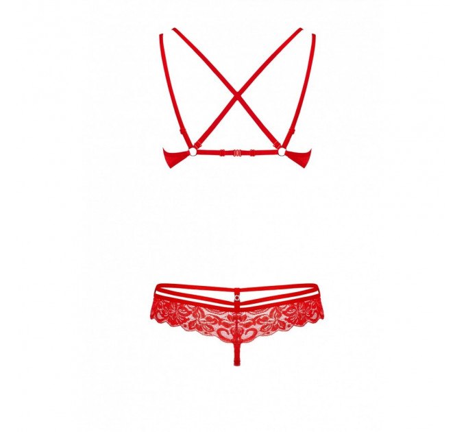 Комплект Obsessive 860-SET-3 2 pcs set red L/XL