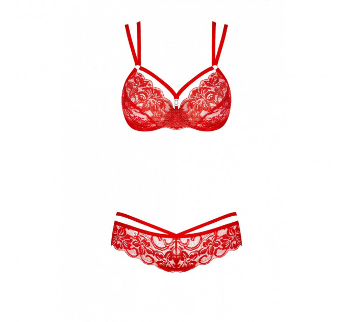 Комплект Obsessive 860-SET-3 2 pcs set red L/XL