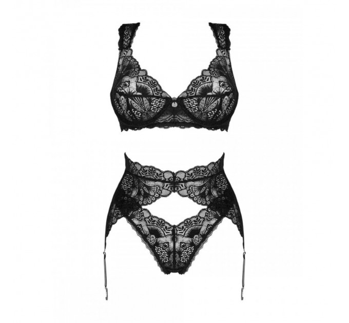 Кружевной комплект сексуального белья XS/S Donna Dream Obsessive, 3 предмета