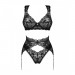 Кружевной комплект сексуального белья XS/S Donna Dream Obsessive, 3 предмета