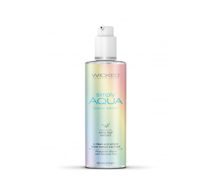 Лубрикант гипоалергенный с оливой WICKED SIMPLY AQUA SPECIAL EDITION 120ML