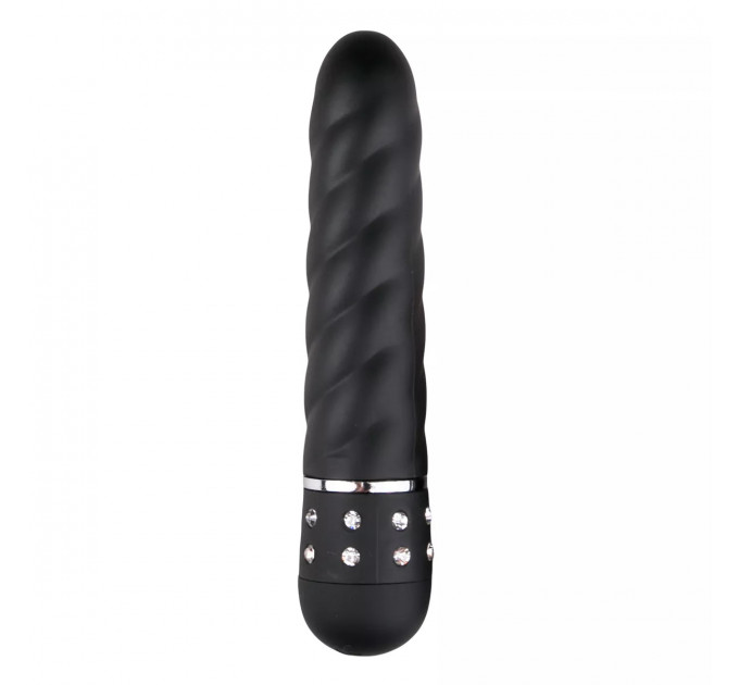 Мини-вибратор c рельефом и стразами Love Diamond Vibrator Black