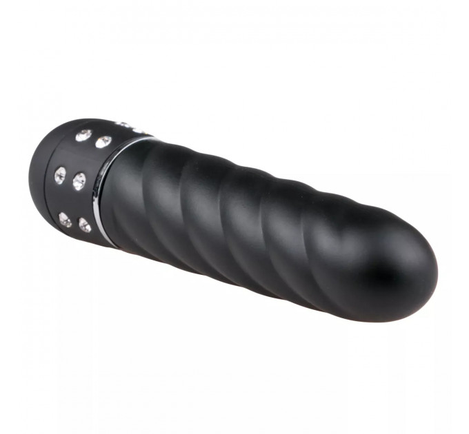 Мини-вибратор c рельефом и стразами Love Diamond Vibrator Black