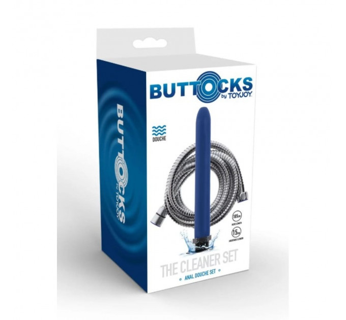 Набір для анального душу ToyJoy Buttocks The Cleaner Shower Set, синій, 15 см