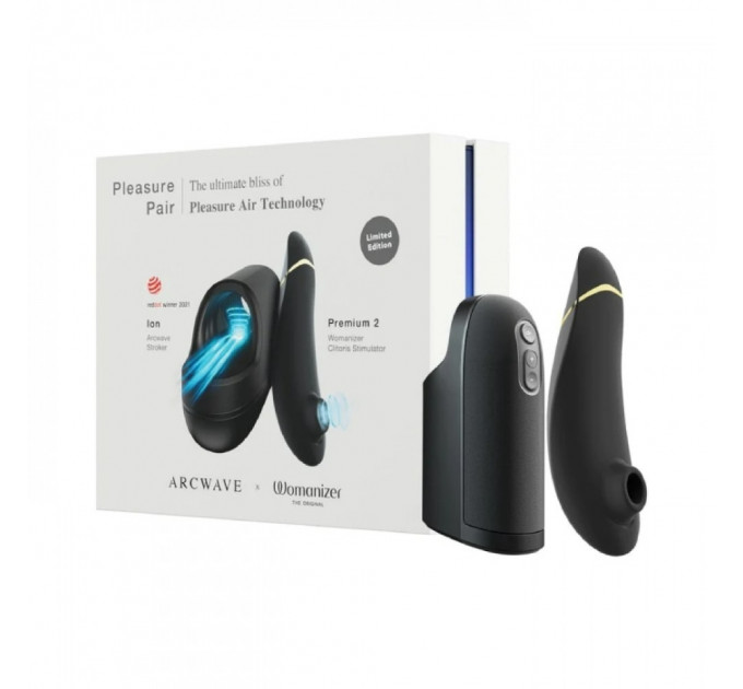 Набор для пар мастурбатор Arcwave Ion + Womanizer Premium 2 Black, Pleasure Pair, черный