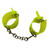 Наручники с цепочкой, полупрозрачные, DS Fetish Handcuffs салатовые