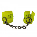 Наручники с цепочкой, полупрозрачные, DS Fetish Handcuffs салатовые