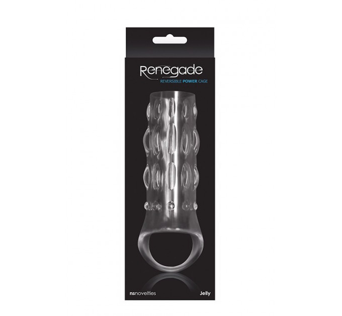 Насадка на пенис, ребристая с открытой головкой NS Novelties Renegade Power Cage, прозрачный