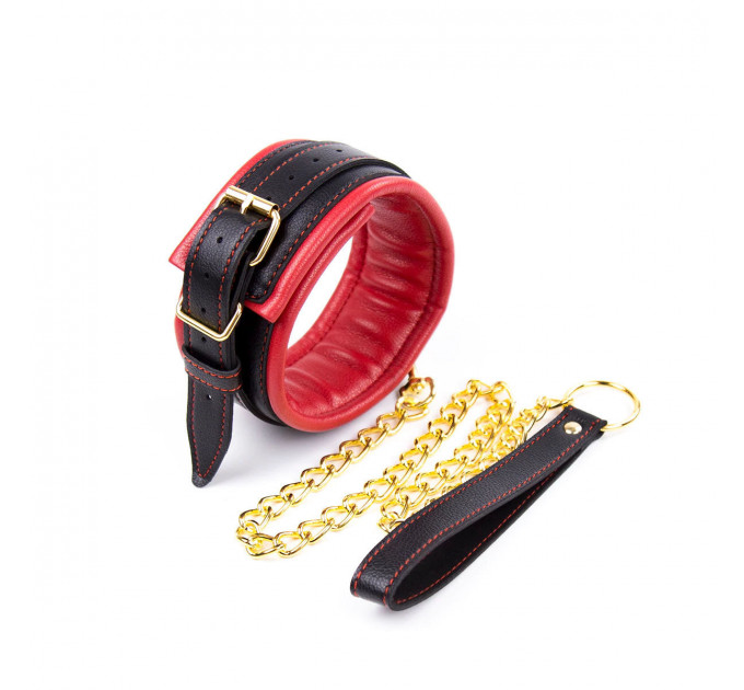 Ошейник с поводком Collar black/red with leash