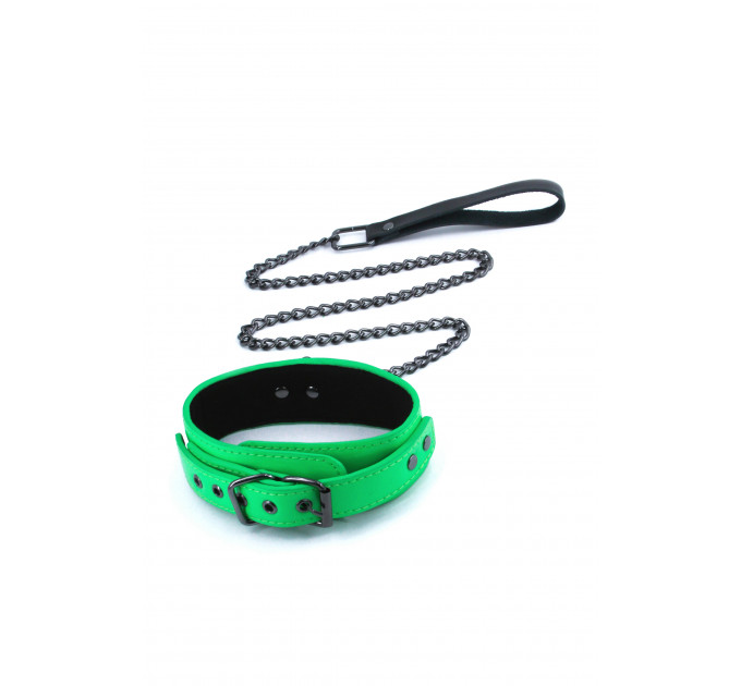 Ошейник с поводком NS Novelties ELECTRA COLLAR & LEASH GREEN