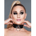Ошейник широкий черный Kinky Diva Collar Me с серебристым кольцом