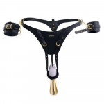 Пояс для принудительного оргазма и наручники Lockink Lady Dark Forced Orgasm Belt, черный