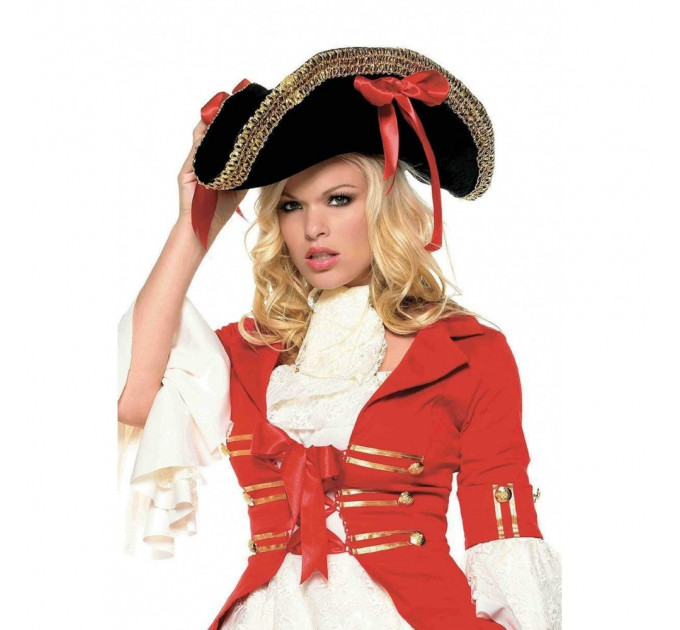 Піратський капелюх Pirate Hat with Gold Trim від Leg Avenue, чорний