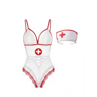Соблазнительный костюм медсестры S/M Sunspice, белый, 2 предмета