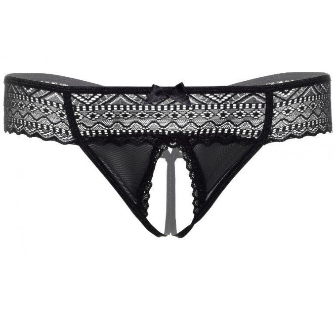 Трусики с интимным вырезом S/M Roxanne Daring Intimates, черные
