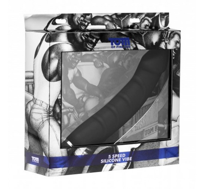 Вибратор большого размера с ребристым стволом Tom of Finland