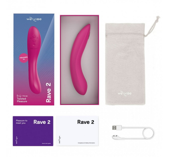 Вибратор для точки G Rave 2 We-Vibe, силиконовый, розовый, 19.3 х 3 см