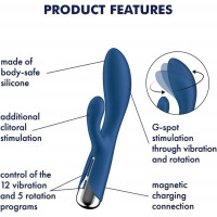 Вібратор кролик із ротацією Satisfyer Spinning Rabbit 1, синій