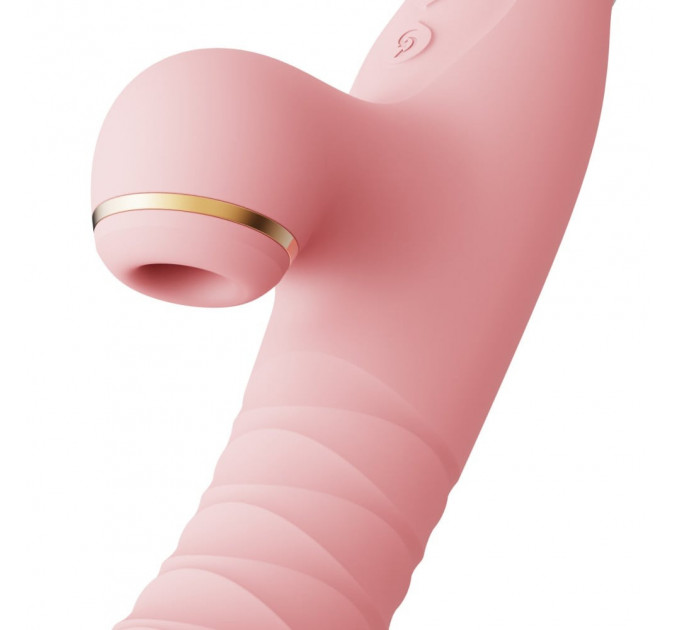 Вибратор с ротацией, фрикциями и вакуумной стимуляцией клитора Zalo Rose Rabbit Thruster розовый