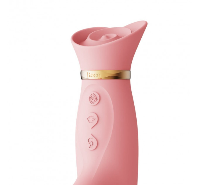 Вибратор с ротацией, фрикциями и вакуумной стимуляцией клитора Zalo Rose Rabbit Thruster розовый