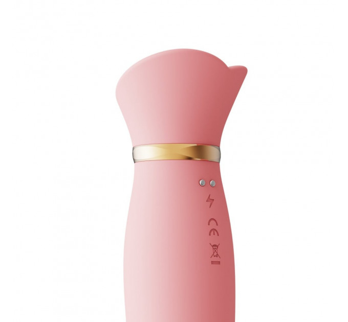 Вибратор с ротацией, фрикциями и вакуумной стимуляцией клитора Zalo Rose Rabbit Thruster розовый
