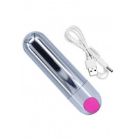 Вібропуля Strong Bullet Vibrator Silver/Pink USB 10 режимів вібрації