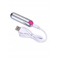 Вібропуля Strong Bullet Vibrator Silver/Pink USB 10 режимів вібрації