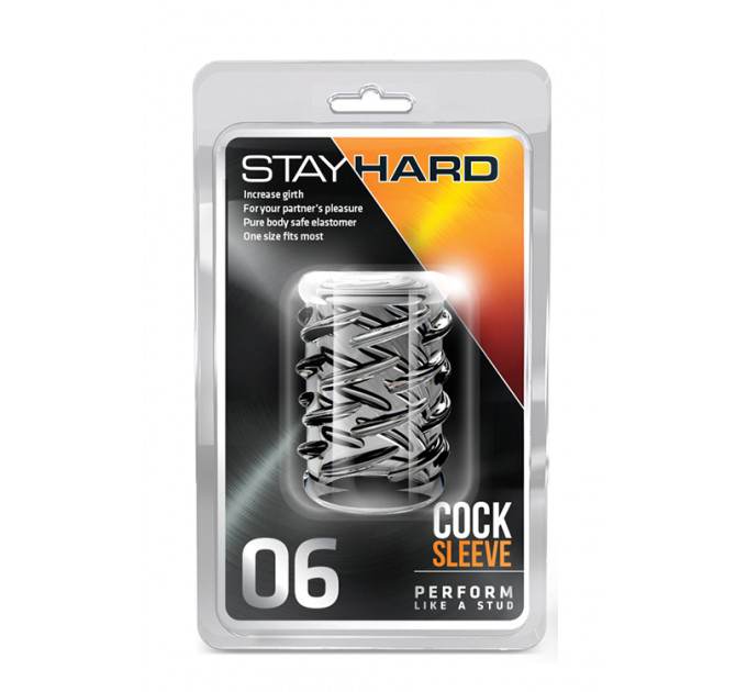 Насадка STAY HARD-COCK Sleeve 06, CLEAR
