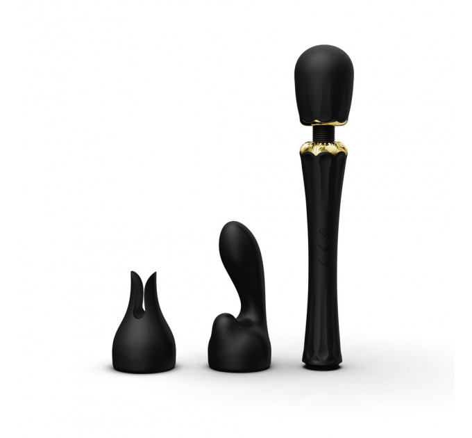 Вибратор микрофон с насадками Zalo Kyro Wand Obsidian Black