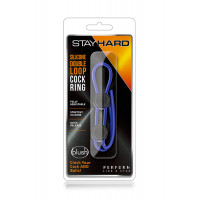 T331084 регульоване ерекційне кільце STAY HARD DOUBLE LOOP BLUE