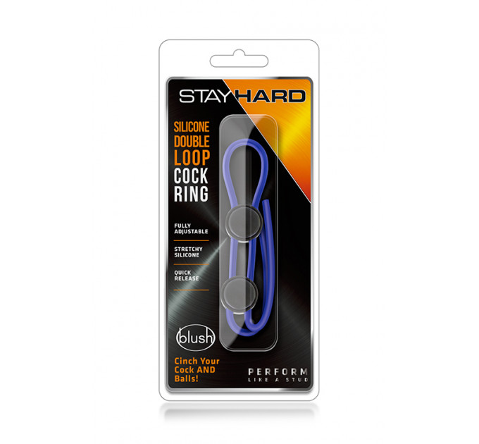 T331084 регульоване ерекційне кільце STAY HARD DOUBLE LOOP BLUE