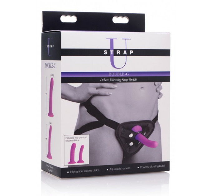 Набор страпонов с вибрацией Double-G Deluxe Vibrating Strap-On Kit