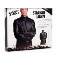 Смирительная мужская рубашка Strict, искусственная кожа, черная, L