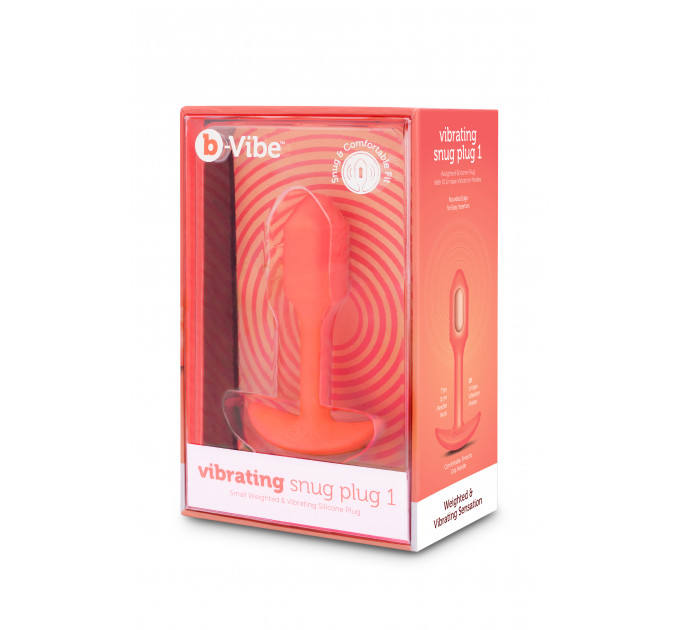 Анальна пробка с вибрацией размер S B-Vibe Vibrating Snug Plug 1, оранжевая