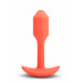 Анальна пробка с вибрацией размер S B-Vibe Vibrating Snug Plug 1, оранжевая