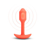 Анальна пробка с вибрацией размер S B-Vibe Vibrating Snug Plug 1, оранжевая