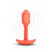 Анальна пробка с вибрацией размер S B-Vibe Vibrating Snug Plug 1, оранжевая