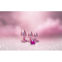 Анальная пробка розовая Dream Toys Gleaming Love с декоративным камнем, М