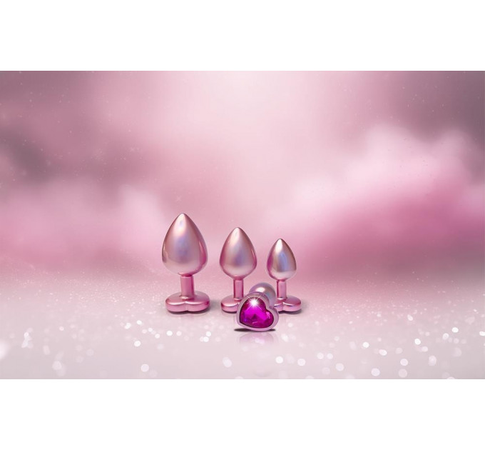 Анальна пробка рожева Dream Toys Gleaming Love з декоративним каменем, М