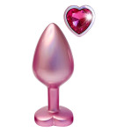 Анальна пробка рожева Dream Toys Gleaming Love з декоративним каменем, М