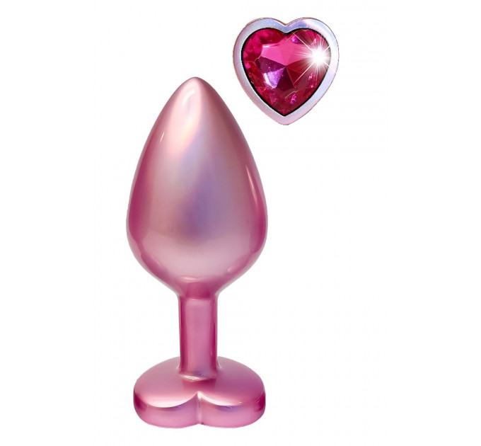 Анальна пробка рожева Dream Toys Gleaming Love з декоративним каменем, М