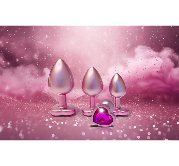 Анальна пробка рожева Dream Toys Gleaming Love з декоративним каменем, М