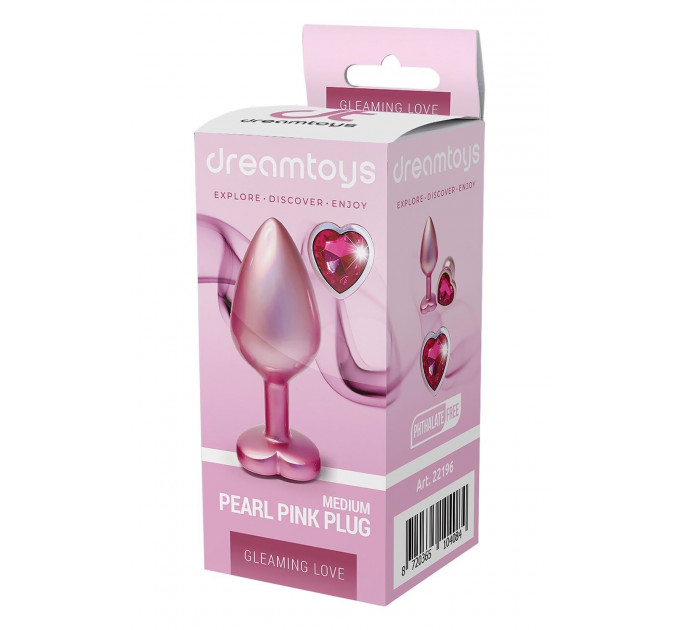 Анальна пробка рожева Dream Toys Gleaming Love з декоративним каменем, М