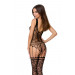 Бодистокинг BS051 Black Passion, с узором и имитацией в виде чулков,черный, S/L