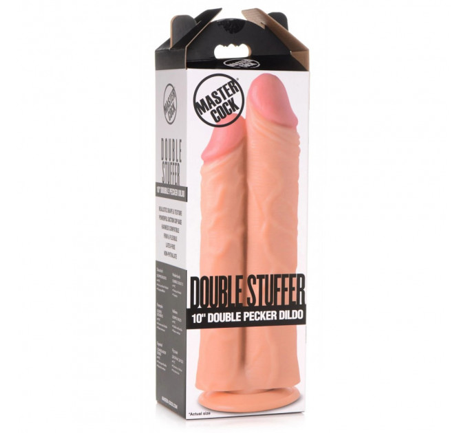 Двойной фаллоимитатор реалистичный Master Cock, бежевый
