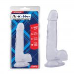 Фаллоимитатор с яичками Chisa Hi-Rubber 7.7 на присоске, прозрачный