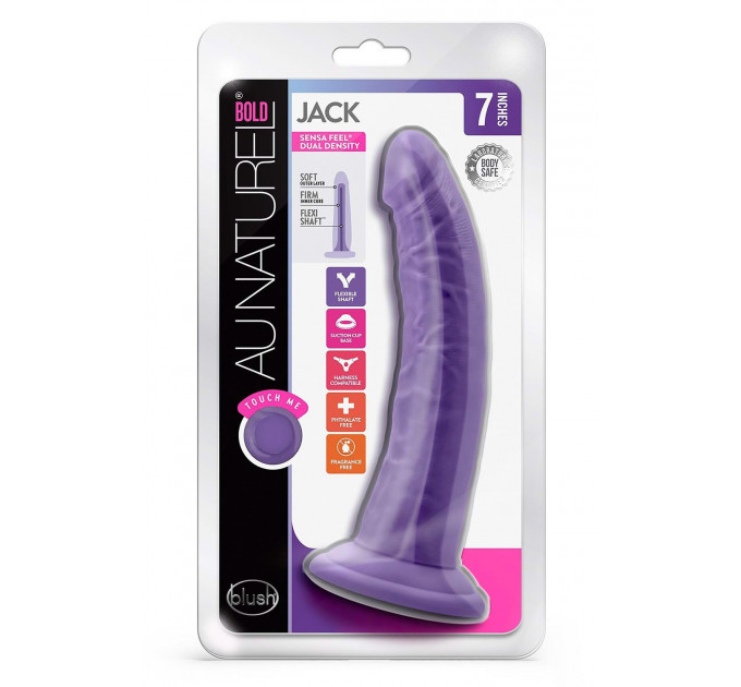 Фаллоимитатор реалистичный на присоске Au Naturel Bold Jack фиолетовый, 19 х 3.8 см