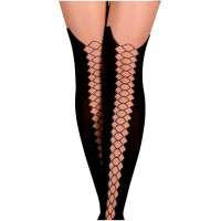 Колготи з відкритим доступом Ballerina's Secret BS104 (20/50 den) з візерунком, чорні, L/XL
