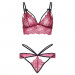 Комплект белья кружевной Leg Avenue Scallop Lace Rhinestone, красный, размер S