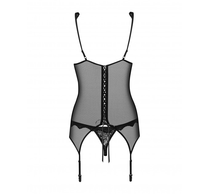 Комплект Emperita corset Obsessive черный S/M